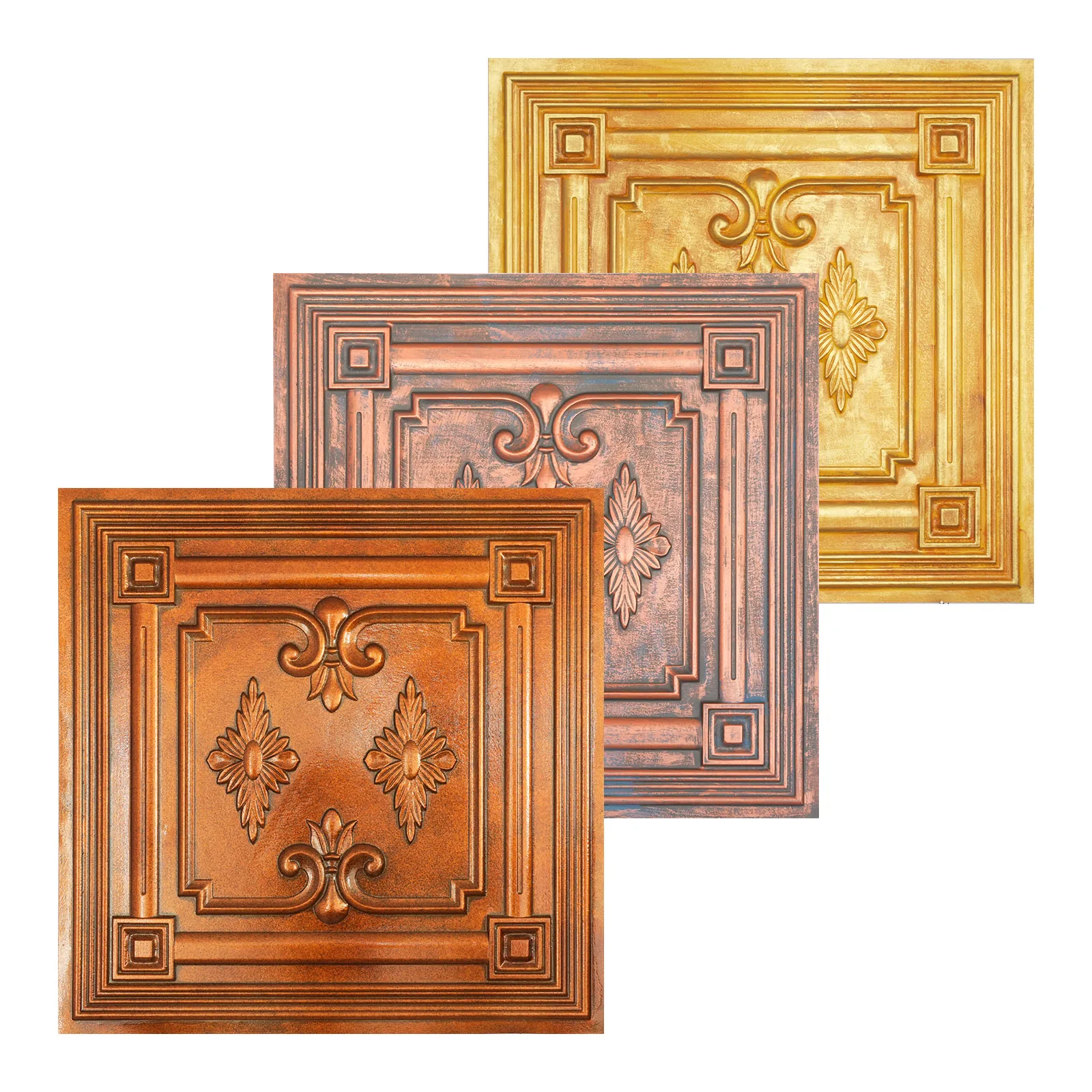 Embellished tin tiles Aged ceiling tile Drop in ceiling panels for Store 2'X2' PL63 10Pcs