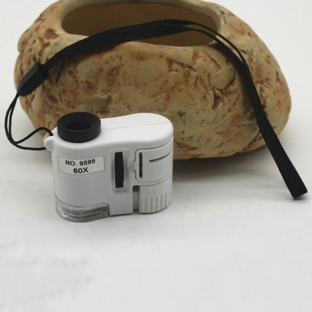 Microscopio tascabile Kit di giocattoli scientifici per bambini 60-120x Mini microscopio portatile educativo con luce a LED giocattolo per bambini all'aperto