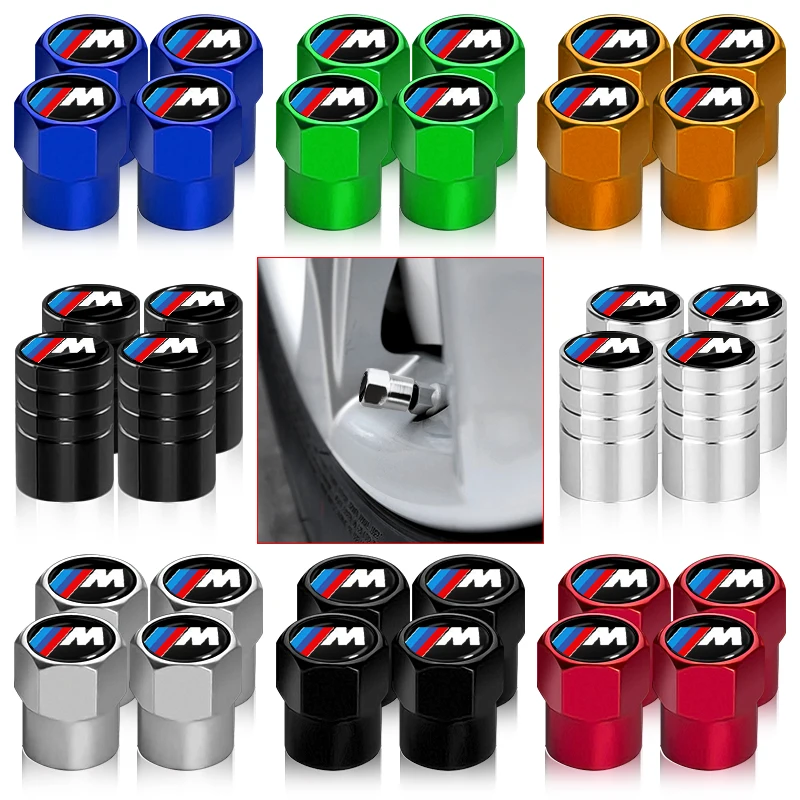 Car Wheel Tire Valve Stems Cap With Keychain Keyring Badge For BMW M F10 F11 F12 F07 F01 F02 F30 F35 F34 F36 3 4 5 GT 6 7 E46