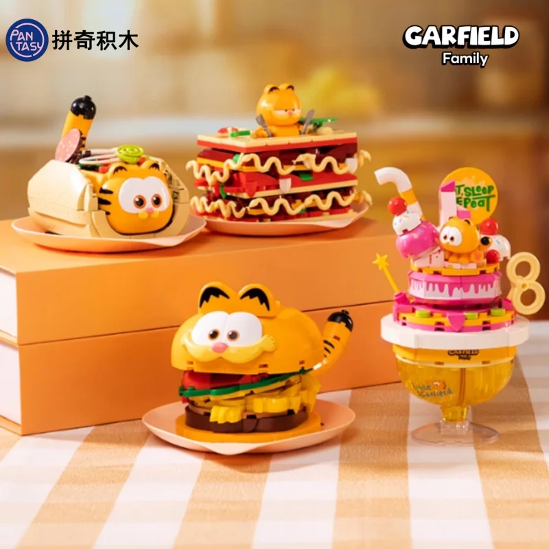 بانتاسي غارفيلد سلسلة الغذاء بناء أنيمي الكرتون تجميع نموذج سطح المكتب جمع الحلي هدية عيد الأطفال