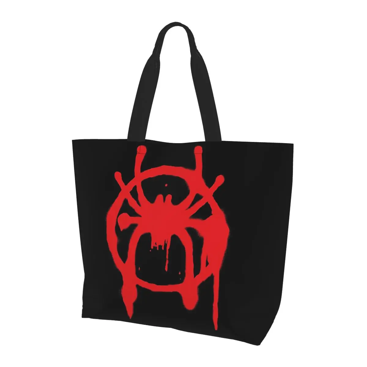 

Into The Spider-Verse Shopping Tote Bag Canvas Large Capacity Shoulder Bags Shopper Grocery Handbag for Women