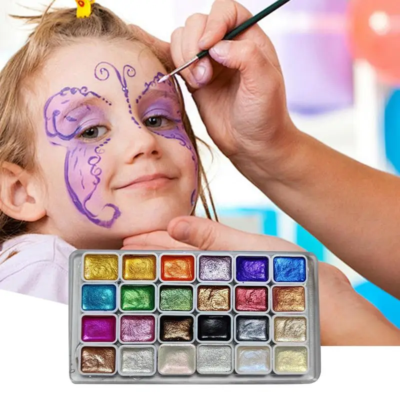 Juego de pintura de acuarela nacarada, Kit de paleta para pintar, manualidades finamente molidas, Kits de pintura para profesionales