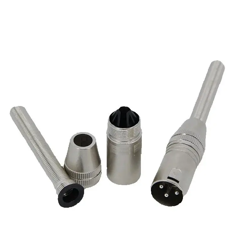 3핀 카드 스매싱 핀 남성 여성 헤드 XLR 긴 밸런스드 사운드 박스 마이크 커넥터 플러그(스프링 포함)