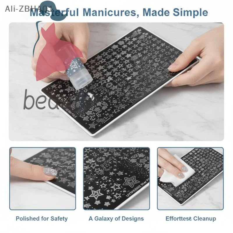 Polka Dot Star Stripe Line Pattern Nail Stamping Plate Nail Art Stamp Template Manicure Tools