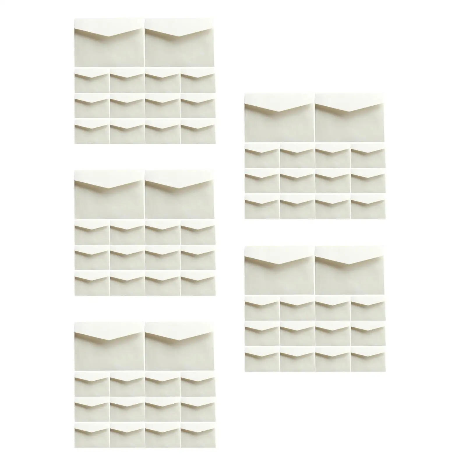 5pcs 5 Pack Storage Envelopes Small for Cash Greeting Cards Multi-purpose White Letter