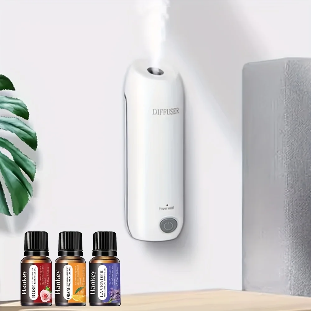 Kompakter, USB-betriebener Aromatherapie-Diffusor mit ätherischer Öle, Nebel-Luftbefeuchter und Lufterfrischer mit Soundwave-Technologie, L