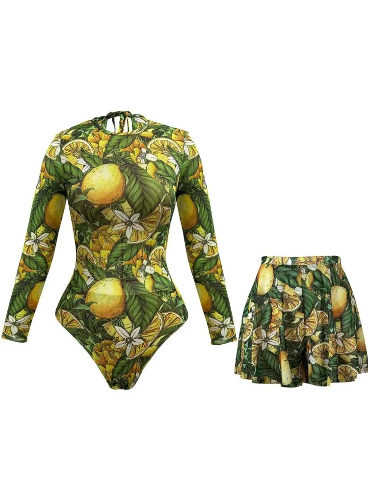 New Cover Ups Sexy Swimsuit Women Summer Bathing Suit Bikini Set Long Sleeve Swimwear Women Beach Swimming Suit For Female