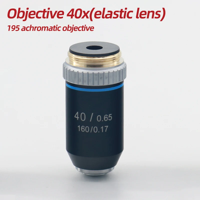 195 Black Achromatic Objective 4X 10X 40X 100X(Oil )High Quality Microscope 195-objective lens RMS 20.2mm Objective Parts