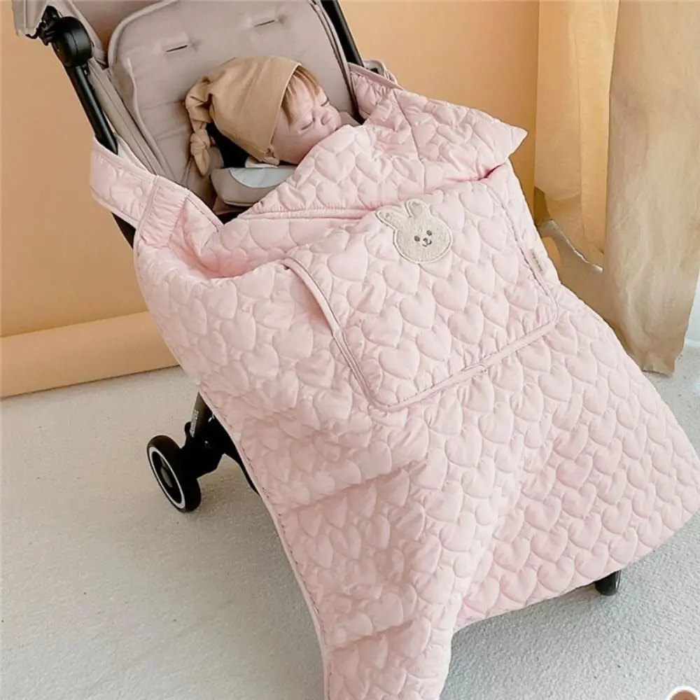 

Cartoon Bear Baby Stroller Blanket Thicken Windproof Infant Hooded Cloak Waterproof Comfortable Toddler Trolley Cover Outdoors