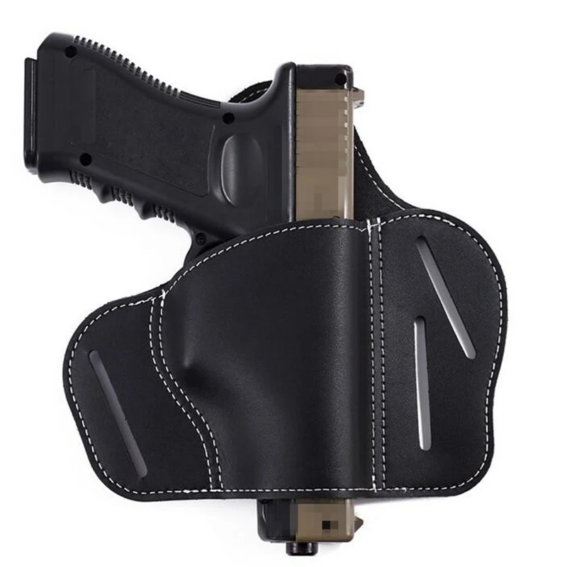 

Tactical Leather Gun Belt Holster Right Hand Glock Sig Sauer Taurus Universal Pistol Gun Hunting Gun Accessories