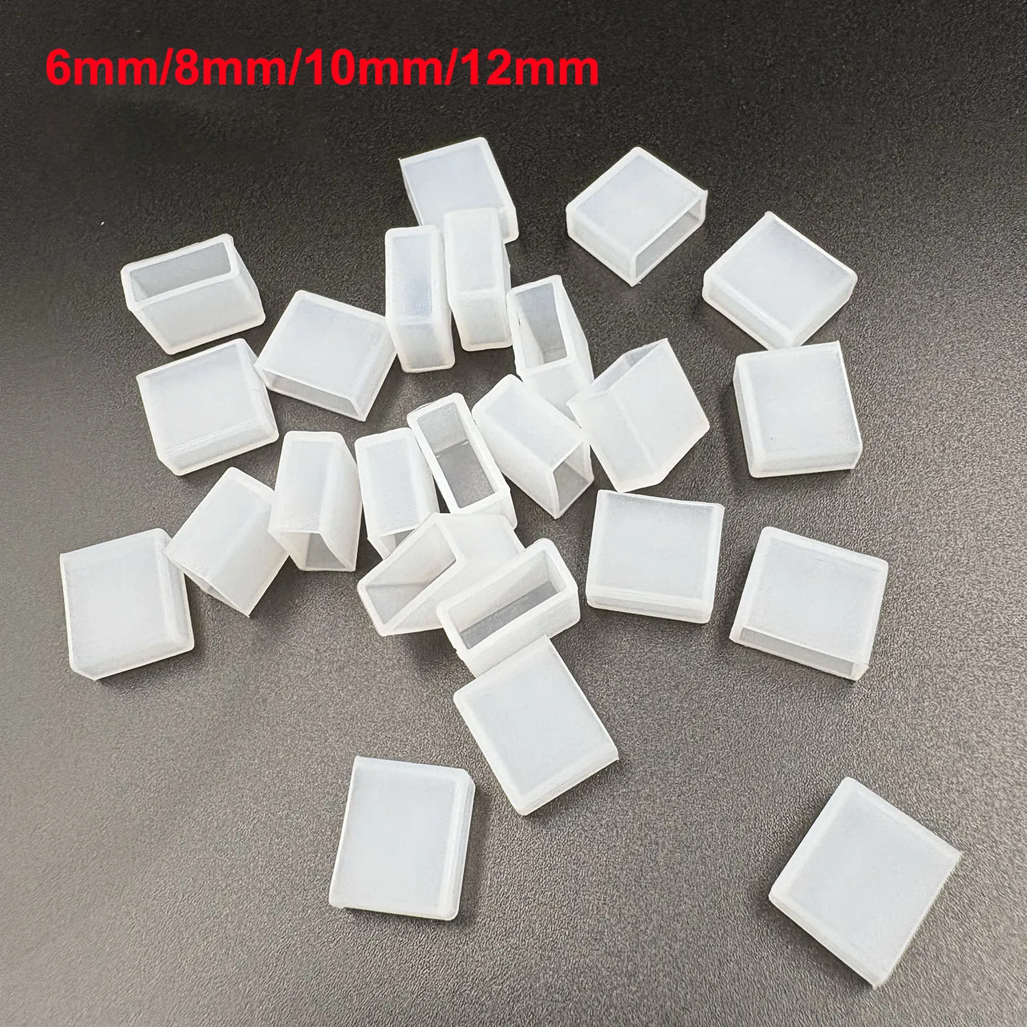 6mm/8mm/10mm/12mm Neon Light with End Cap LED Silicone Connector Waterproof LED Light with Neon Light Accessories 6x12MM 50PCS