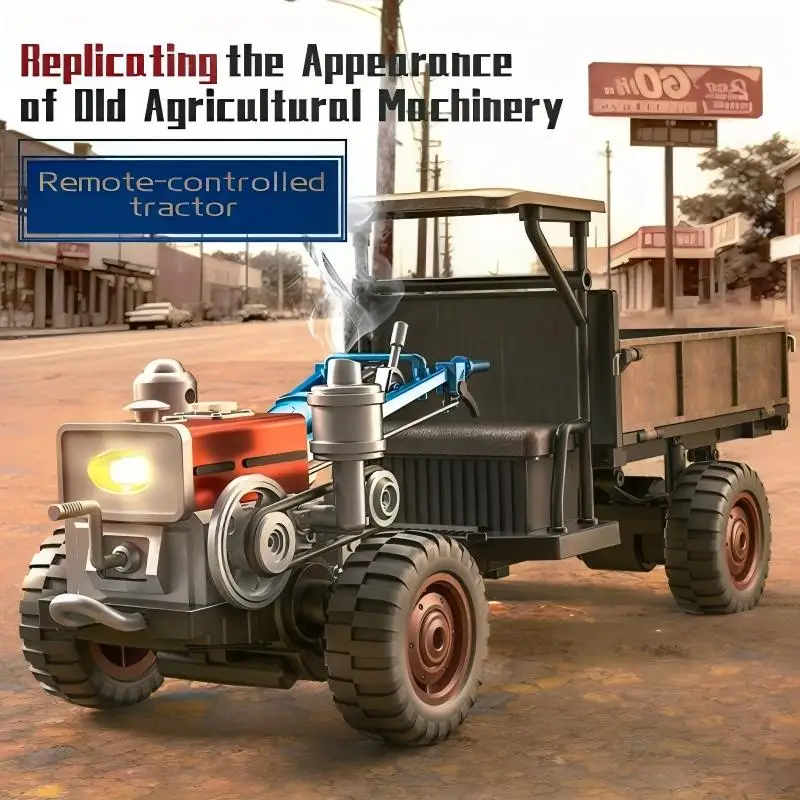 C8836-YW Handheld Tractor Fully Proportional Simulation Tractor Four Wheel Drive Spray Load Remote Control Car Model Toy Gift