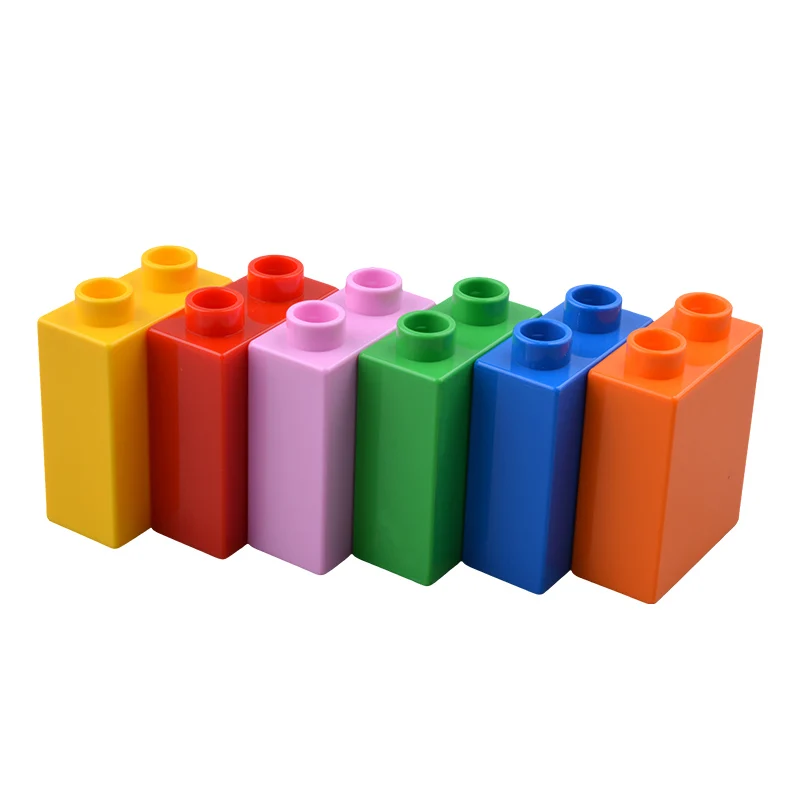10Pcs 1*2 Dots Big Size Colorful Building Blocks Large High Bricks Educational Creative Kid Toys Compatible