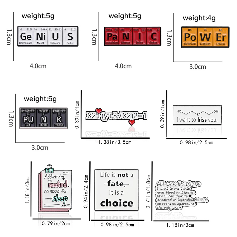 Creative Trendy Cartoon English Letter Oil Drop Lapel Brooch Badge Pin Denim Bag Gift Men Women Fashion Jewelry Accessories