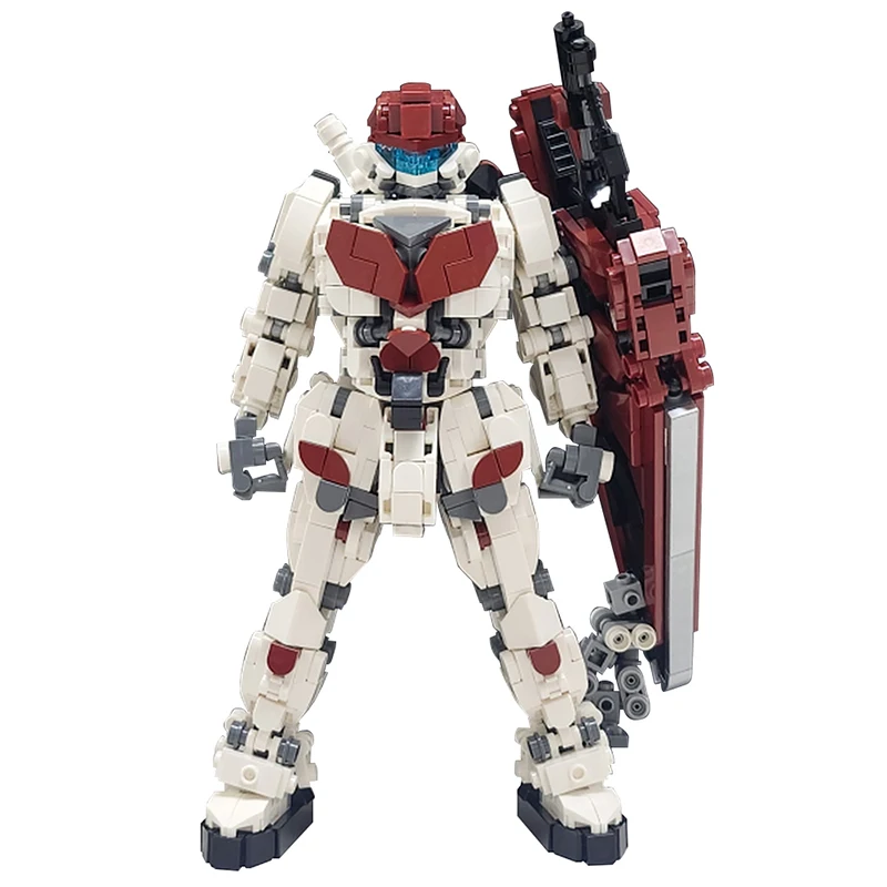 MOC Mech Red Robot God of War Building Blocks Action Figures Mecha Warrior Collection Model Brick Toys Holiday Gift