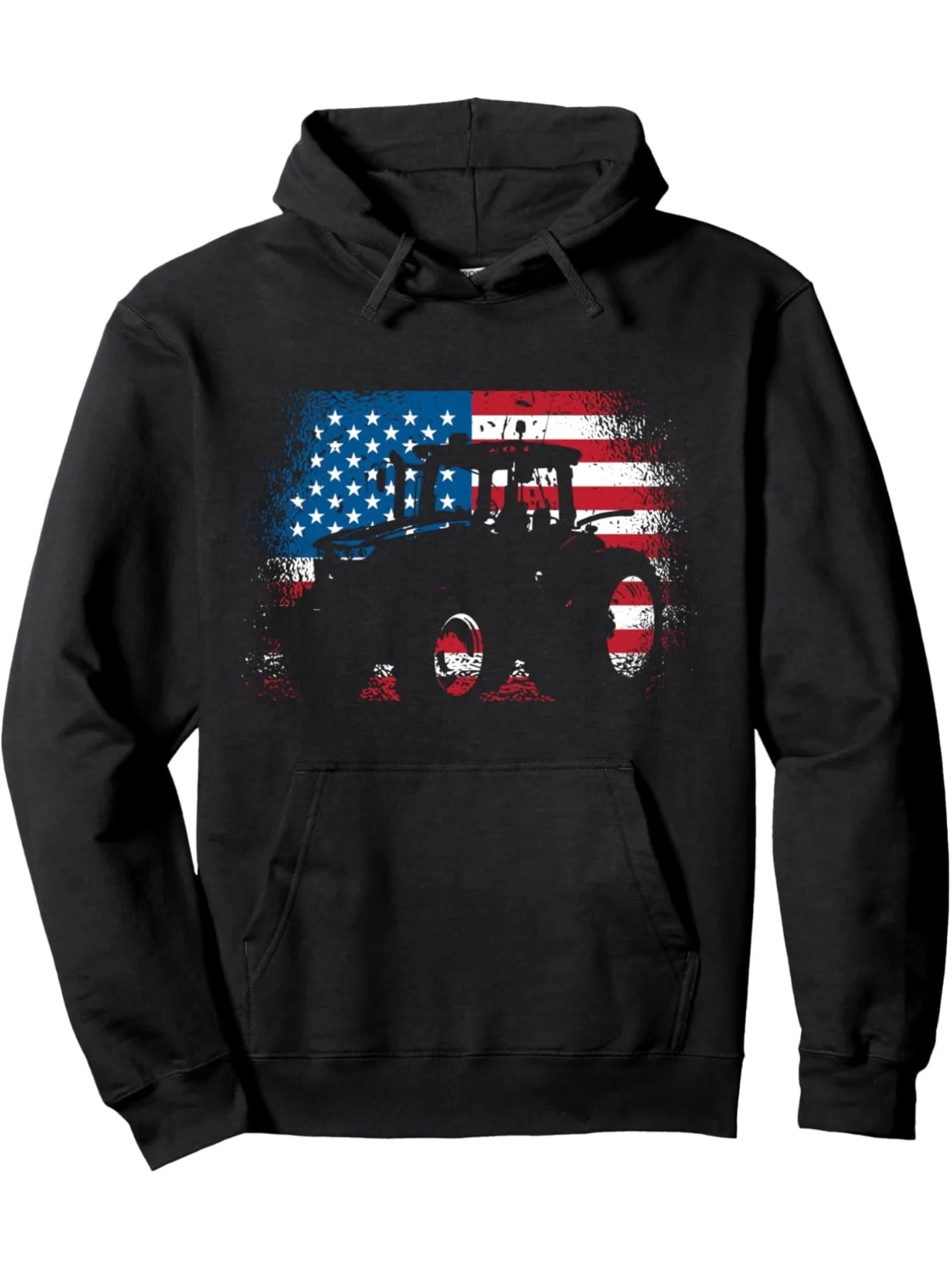 سترة المزارع الوطنية المصممة بجرار العلم الأمريكي - مصممة بشكل أنيق مع الجيب الأمامي، دافئة ومريحة #1