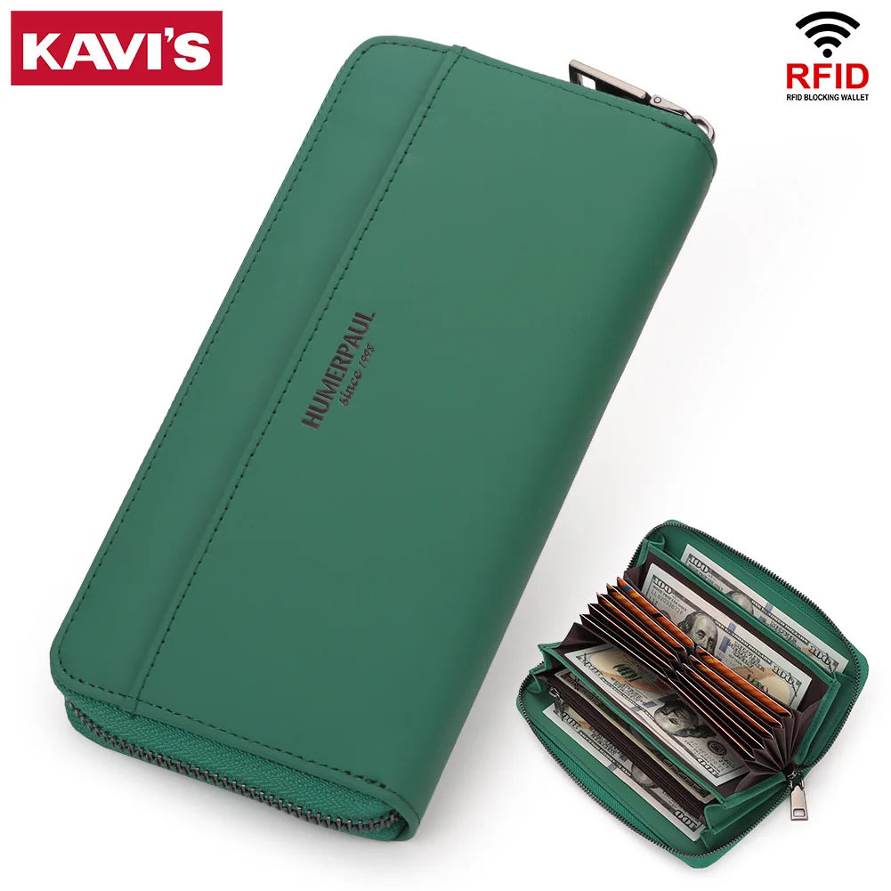 

Genuine Leather Wallets for Women Luxury Designer Multi-pocket Purses for Card Holders and Phone Bag Fashion Ladies Clutch