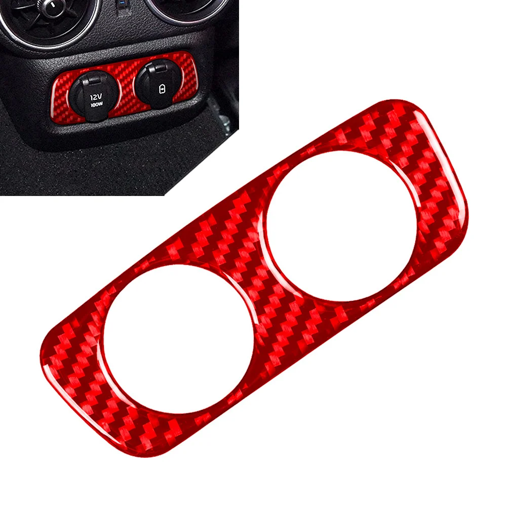 Rear Charge Port Outlet Sticker USB Air Vent Cover Trim For Kia Stinger 2018-2020 2021 2022 2023 Carbon Fiber Red