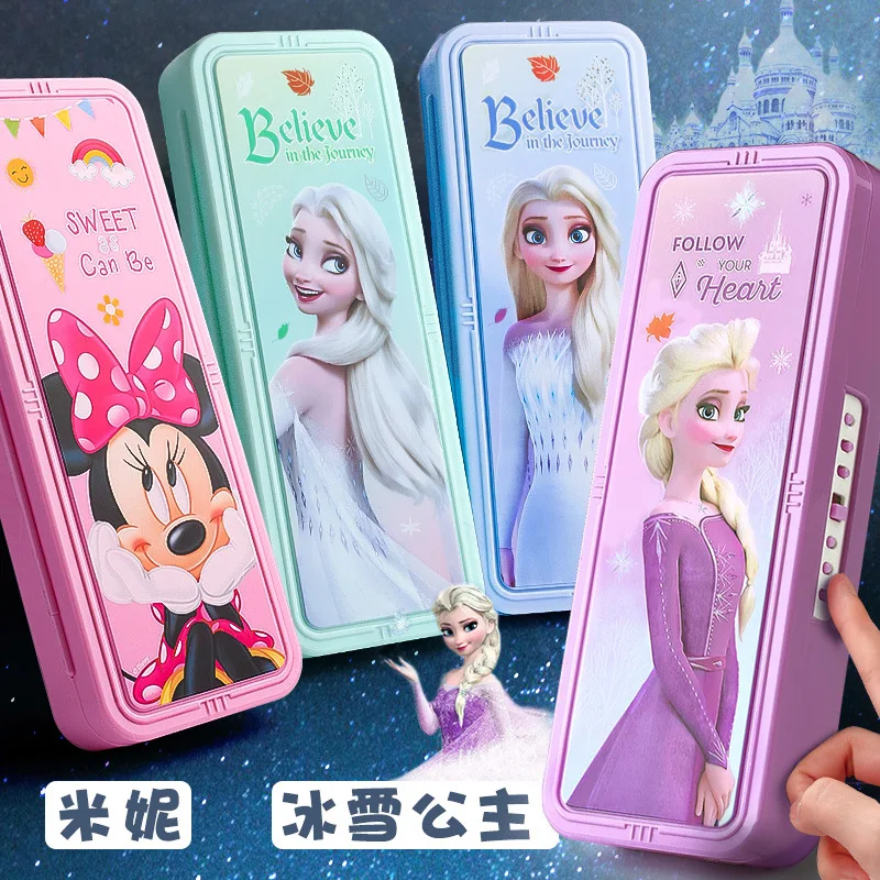 

Disney School Supplies Frozen 2 Elsa Princess Minnie Mouse Pencil Box Cartoon Cute Mickey Mouse Pencil Case Kawaii Stationery