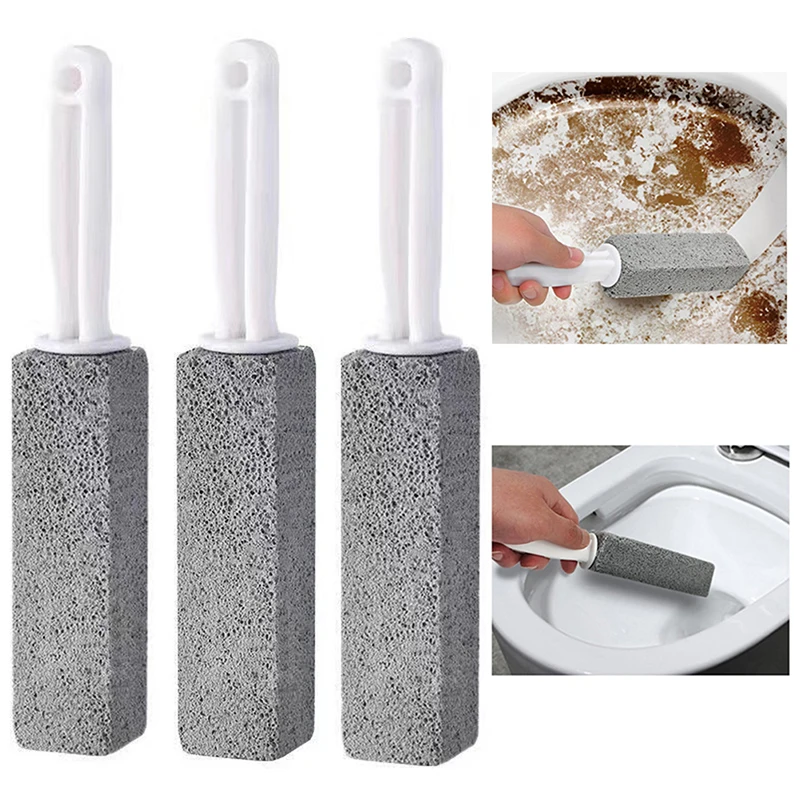 1pc Pumice Stone Toilet Brush, Household Toilet Bowl Cleaner Limescale Stain Remover with Long Plastic Handle 2023 New Arrivals