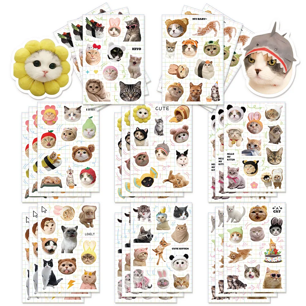 8PCS Nette Katze Kreative Graffiti Aufkleber Dekoration Telefon Fall Notebook Wasser Tasse Label Aufkleber