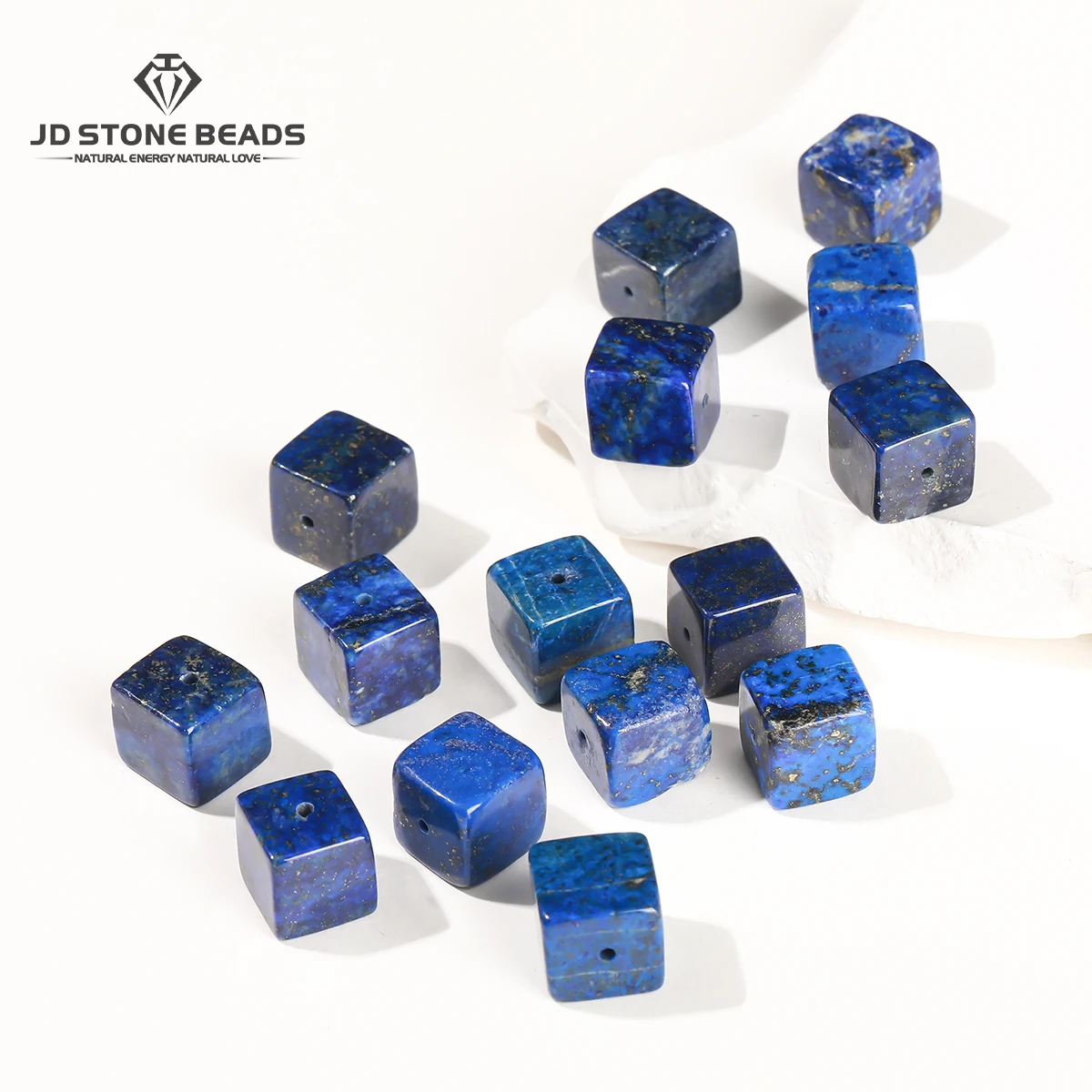 1 Pc Natural Stone Lapis Lazuli Square Bead Faceted Nuggest Ore Bead for Jewelry Making Diy Necklace Bracelet Accessory Finding