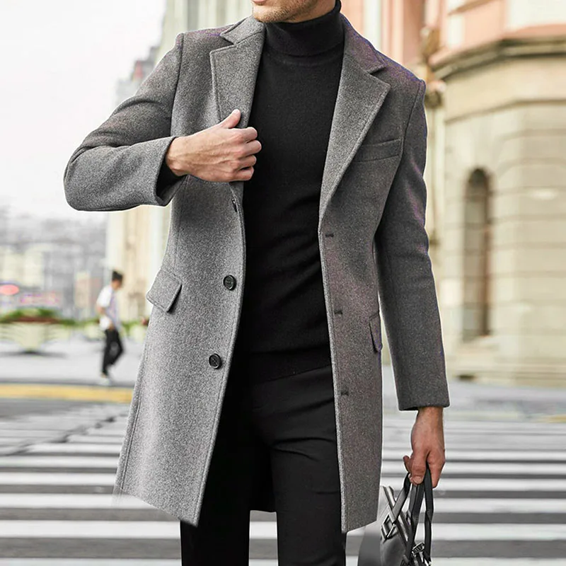 

Winter Coats Man New Men's Clothing British Men Business Casual Woolen Coat Spring Jacket Men