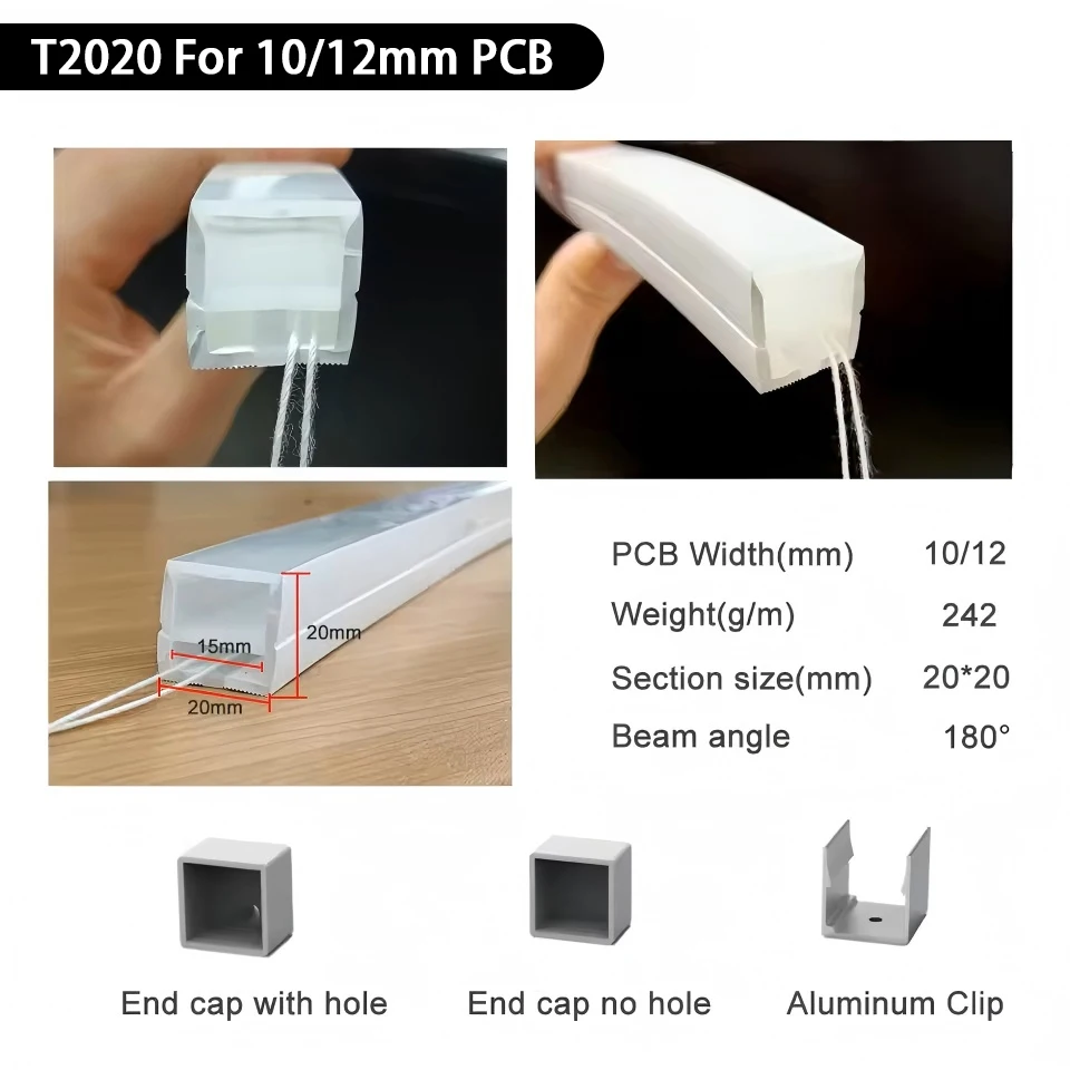 IP67 wasserdichte LED-Neon-Silikon-Lichtröhre, geeignet für 5 mm, 8 mm, 10 mm, 12 mm PCB WS2812B WS2811 5050 RGB-Lichtleiste – Detail 25