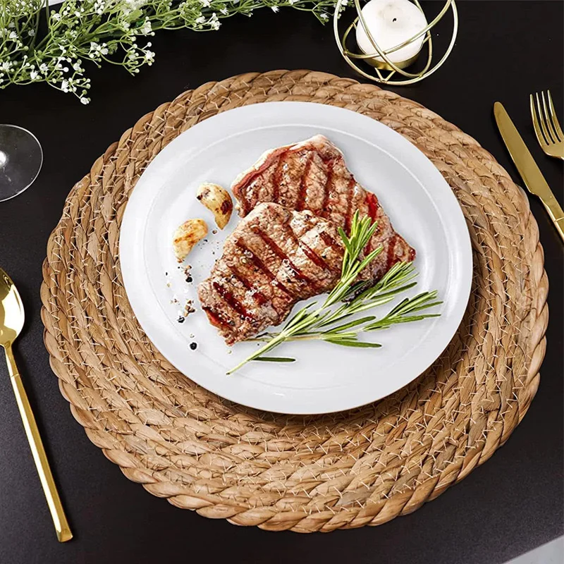 Pot Mats Handwoven Rattan Placemats Round Heat Insulation Mats Natural Woven Table Mats For Dining Home Wedding Decor