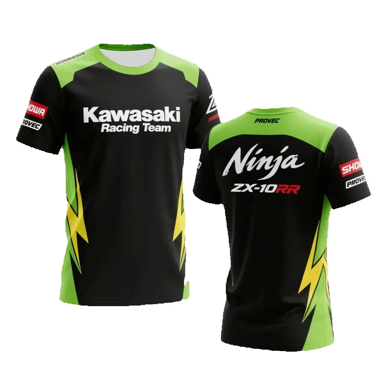 الصيف الرجال الأعلى كاواساكي دراجة نارية مطبوعة طاقم الرقبة قصيرة الأكمام تي شيرت تنفس التجفيف السريع مريحة سترة رياضية علوية