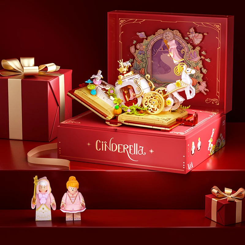 Anime Cinderella Alice Building Block Gift Box Assembly Toys Fashion Educational Building Blocks Boys Girls Gifts Peripherals