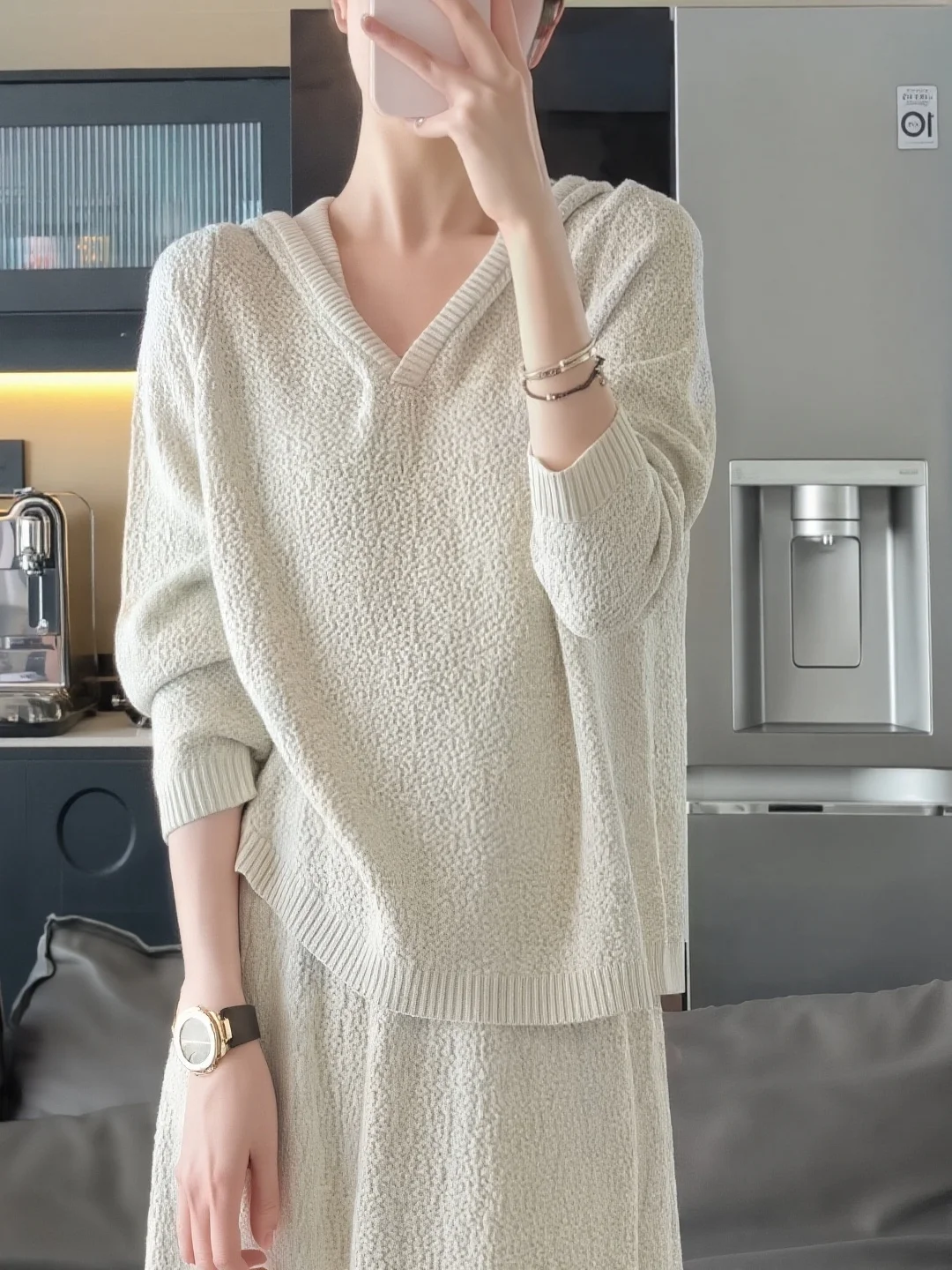 

Korean Sle lectual Gentle Long Sve Knitted Hat Women's Loose Slimming High-End Feeling Autumn Winter Woolen Sweater