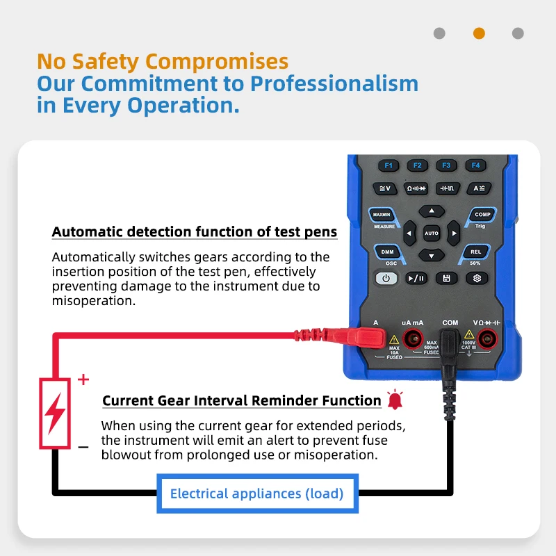 OWON HDS120 Digital Oscilloscope Multimeter 2-in-1 20000 Counts True RMS Tester 1MHz 5MS/s Automatic Range 18650 Lithium Battery