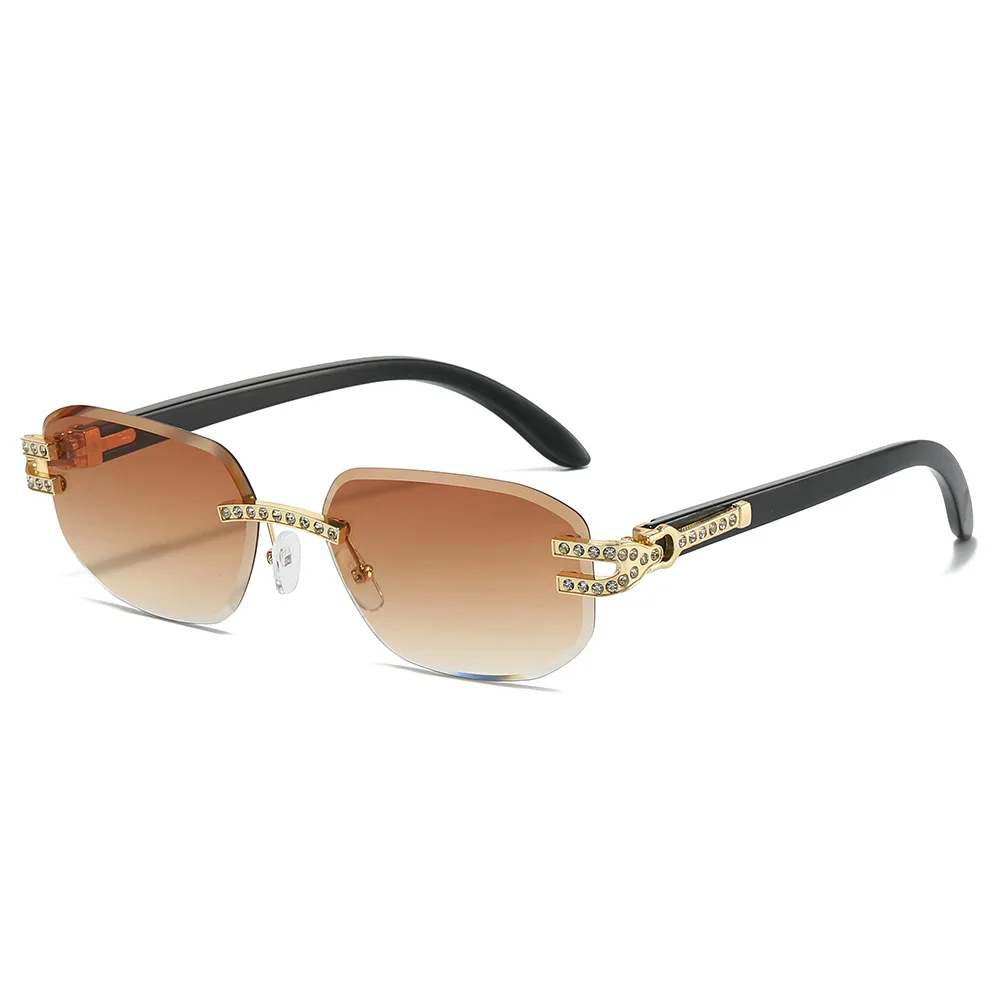 Okulary przeciwsłoneczne KXH małe prostokątne bezramkowe męskie 2025 luksusowa marka bez oprawek okulary przeciwsłoneczne damskie vintage kwadratowe UV400