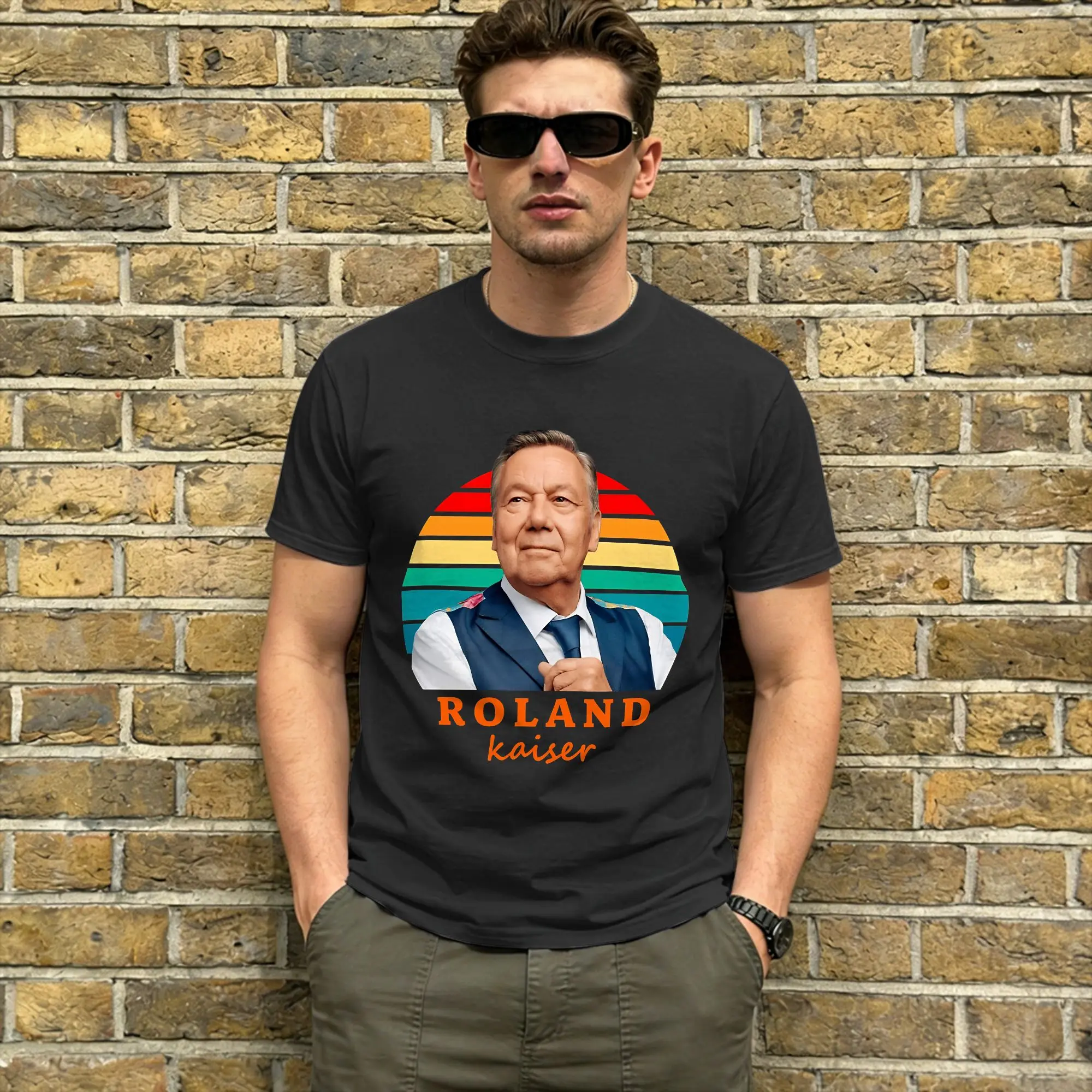 Roland Kaiser  T Shirt Men's  100% Cotton Vintage T-Shirt Crew Neck  Tee Shirt Short Sleeve Clothes Plus Size