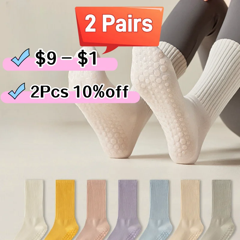 

Pilates Sock's with Grip for Woman Yoga Sports Gym Wear Women's Long Non Slip Female Barre Sock Floor Cycling Running Socks