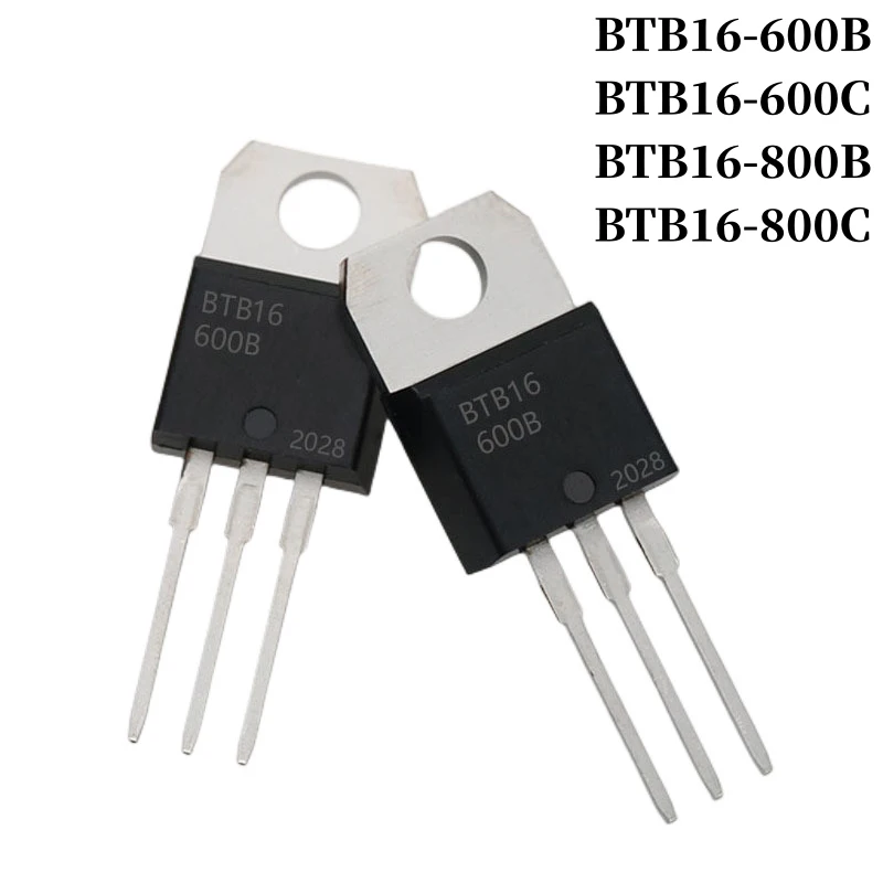 10~500Pcs BTB16-600B BTB16-600C BTB16-800B BTB16-800C Triac TO-220 DIP 16A 600V/800V Thyristor Large Chip