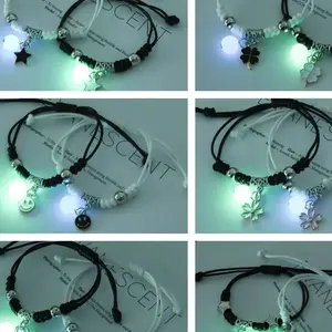 Luminous Cartoon Pattern Pendant, Couple Bracelets Adjustable Cord, BFF Trendy Jewelry Gifts, 2 Pcs 10 Main Sales Free Shipping - №4