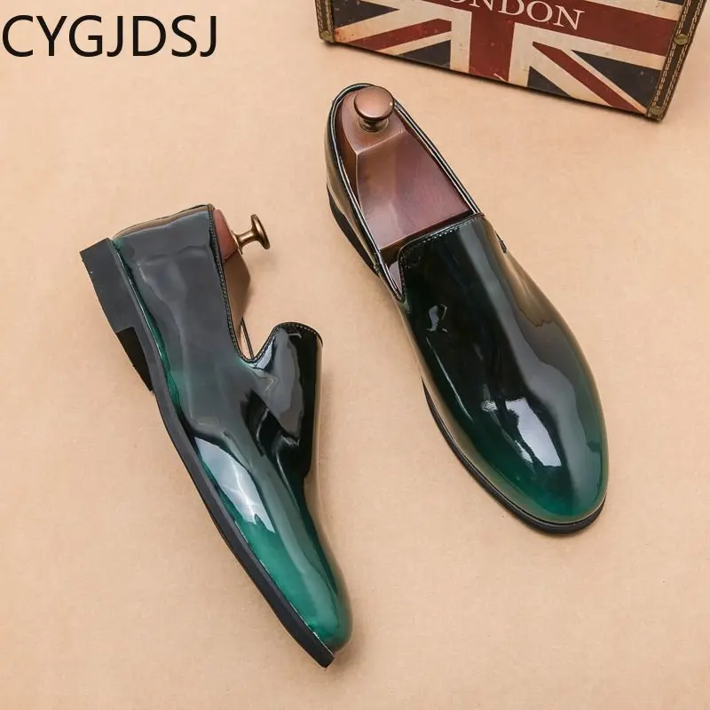 Office 2024 Patent Leather Shoes for Men Italiano Loafers Men Slip on Shoes Men Business Suit Dress Shoes Casuales туфли мужские