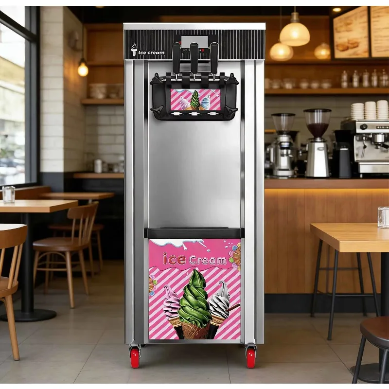 Ice Cream Filling Machine New Ice Cream Machine Ice Cream Corn Machine 1600W 5L*2 Vertical 3 Heads