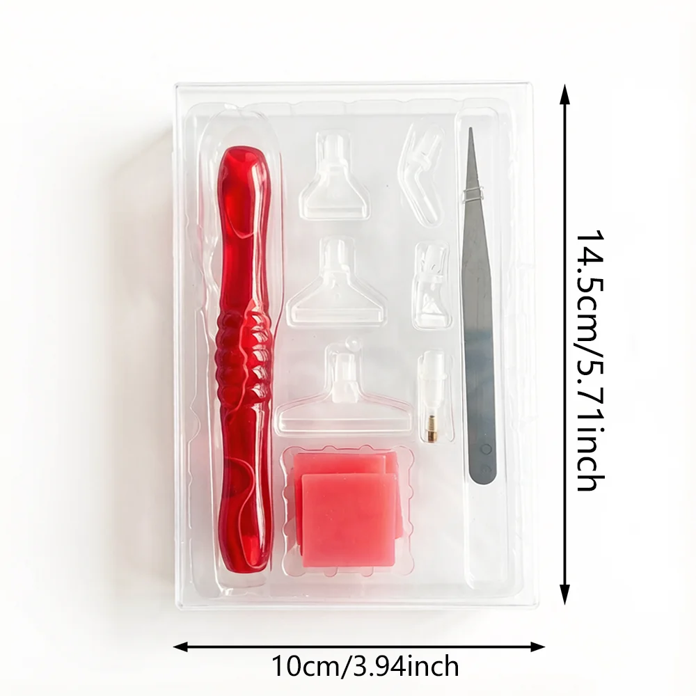 DIY Diamond Painting Pen Kit with 6 Replacement Tips Clay Pads Tweezers And Anti-Slip Pad - Cross Stitch Embroidery Tool Set