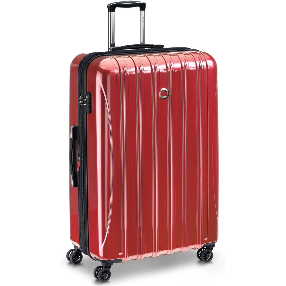 Juego de equipaje giratorio rígido expandible de 2 piezas con diseño Aero en rojo ladrillo, 19 y 28 bolsas de viaje