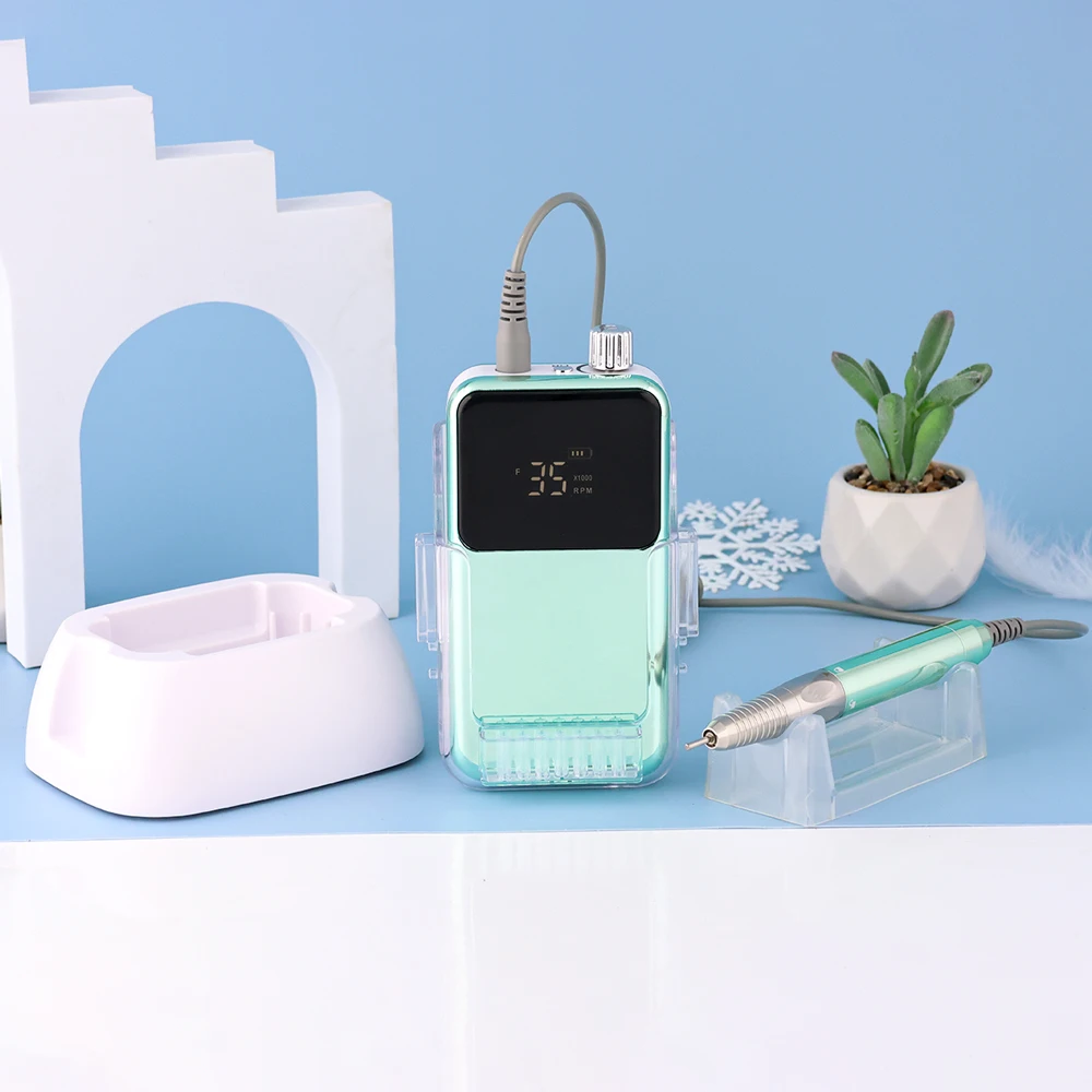 Metallic 85w groot scherm draadloze draagbare basis nagelboormachine 35000 tpm borstelloze boor elektrische oplaadbare batterij