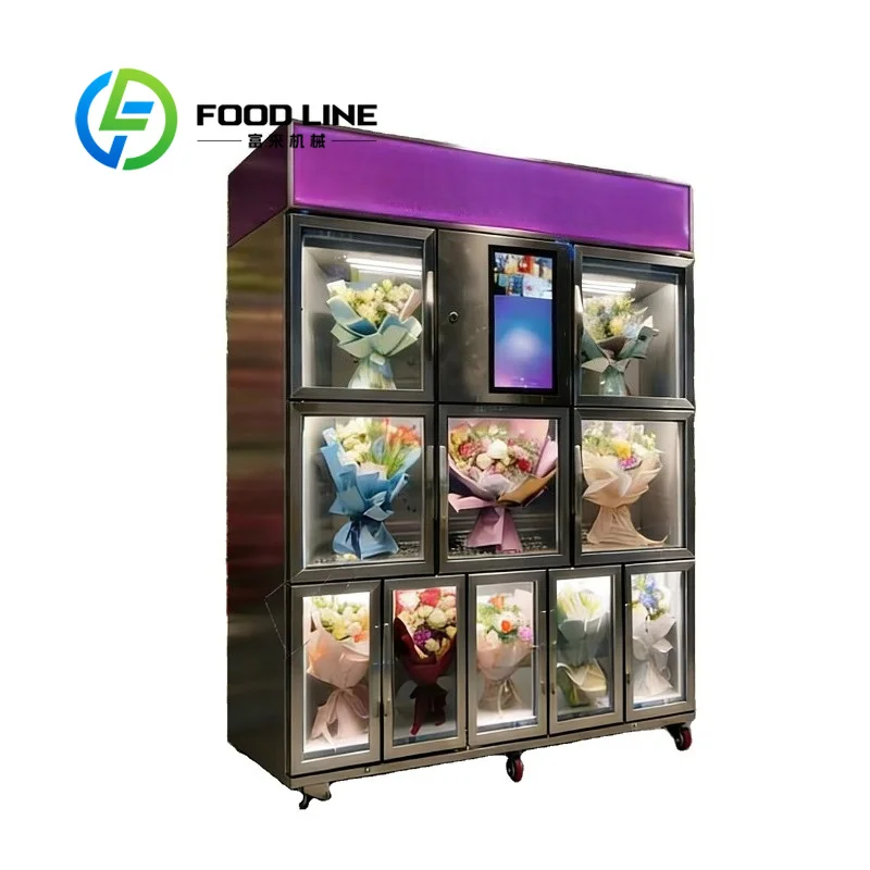 All‑Weather Indoor Flower Vending Machine High Definition Advertising Screen Intelligent Retail Machine For Exhibition And Event