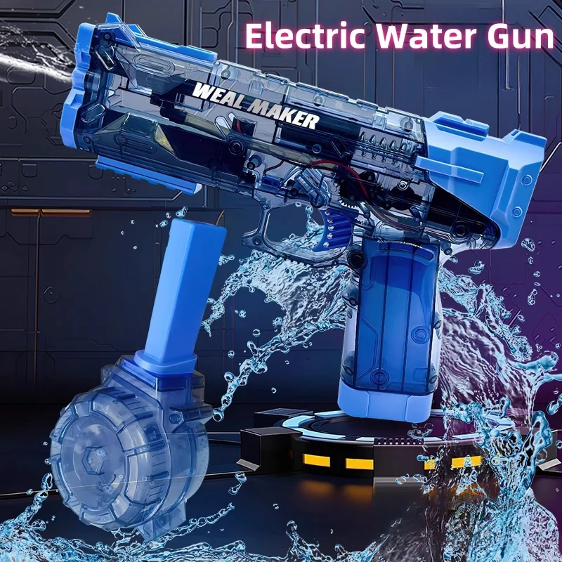 Pistola de agua eléctrica para niños, disparo continuo totalmente automático, juguetes de playa de gran capacidad, juegos de disparos, verano, nuevo