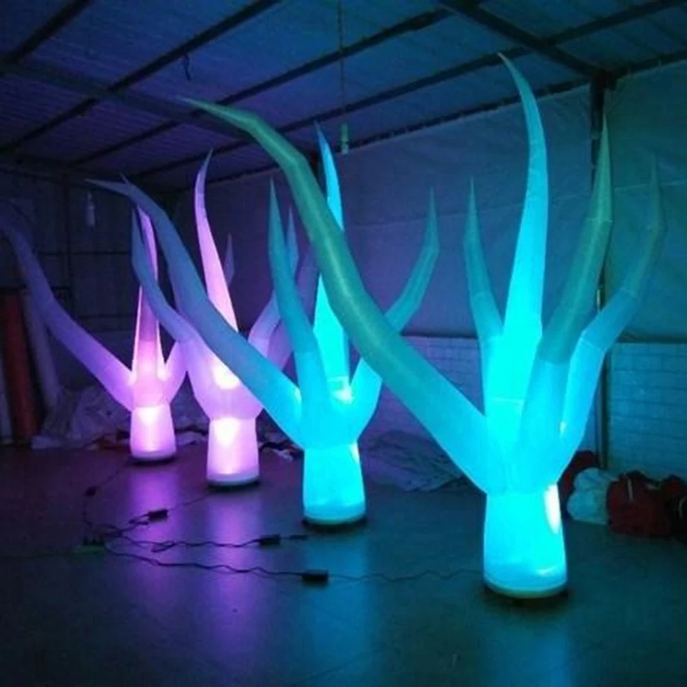 2.5mH 8ft Inflatable lighting seaweed stage decoration with lighted led inflatable aquatic plant sprout shape