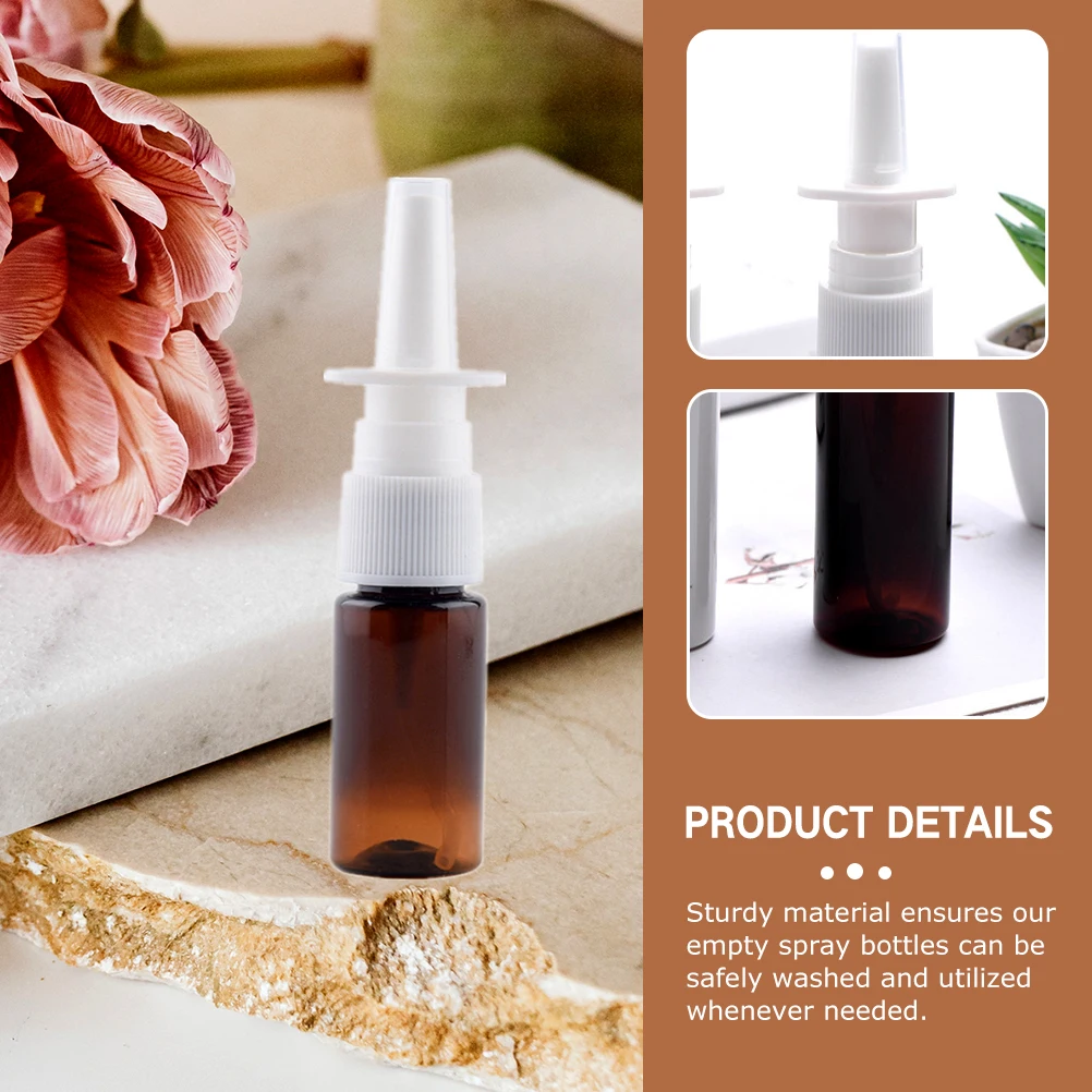 

10pcs Direct Spray Bottle 10ml Brown PET Refillable Perfume Travel Size Mini Fragrance Nasal Empty Plastic Leak Proof