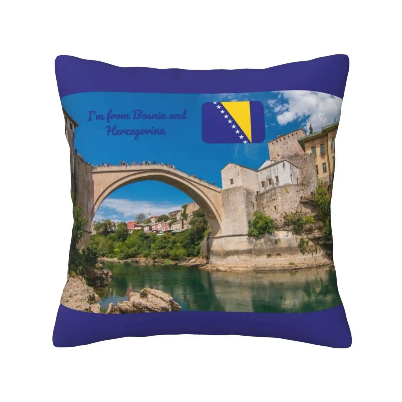 I'm From Bosnia And Herzegovina Pillow Cover Hug Pillowcase Bosnia And Herzegovina Bosna Sarajevo Bosnian Mostar Bih Tuzla Flag