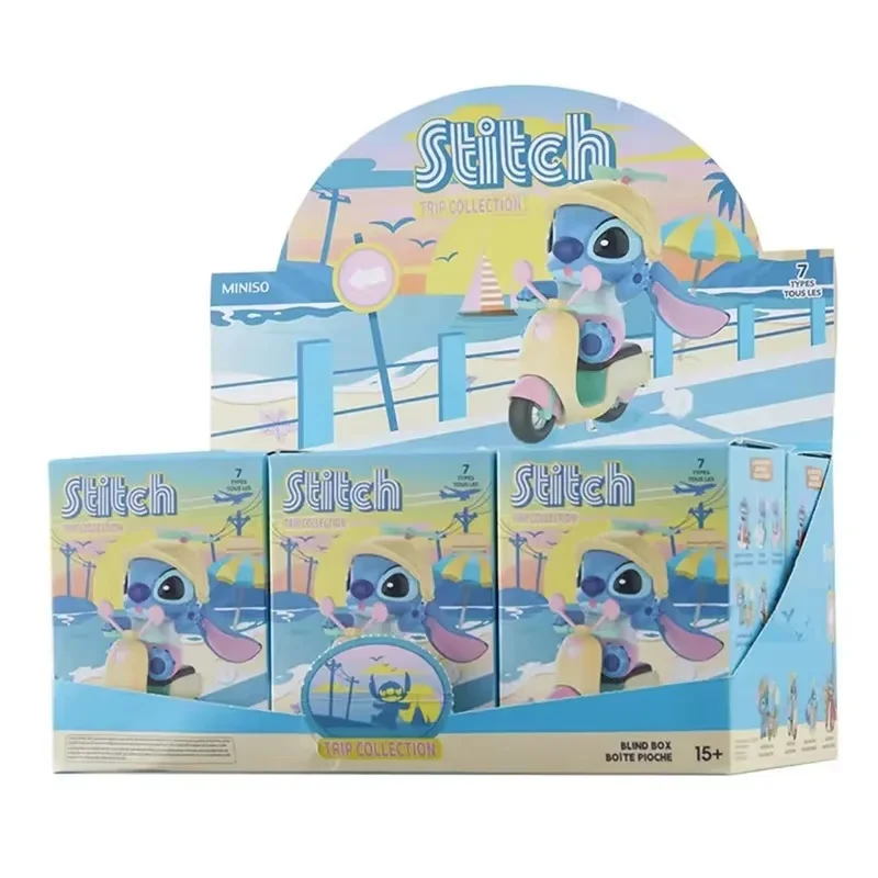 Figura de acción Kawaii de Disney Stitch Play Series, modelo coleccionable, caja ciega de juguete, figura de Anime para niños, regalo de decoración de Navidad
