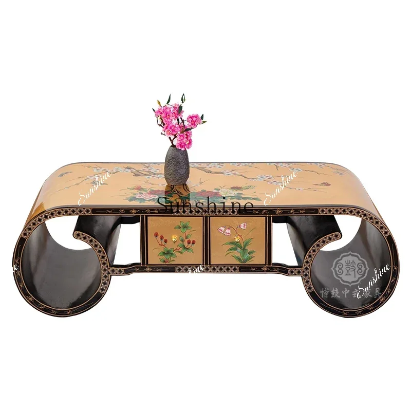 New Chinese luxury solid wood antique volume desk simple Chinese retro living room guqin tableP